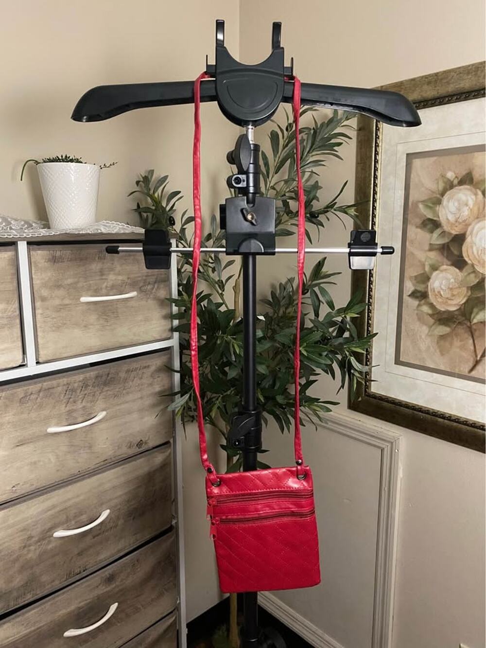 Red Quilted Crossbody Cell Phone Purse Small Shoulder Bag